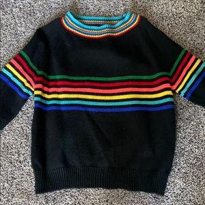 Black 80s colorful striped sweater